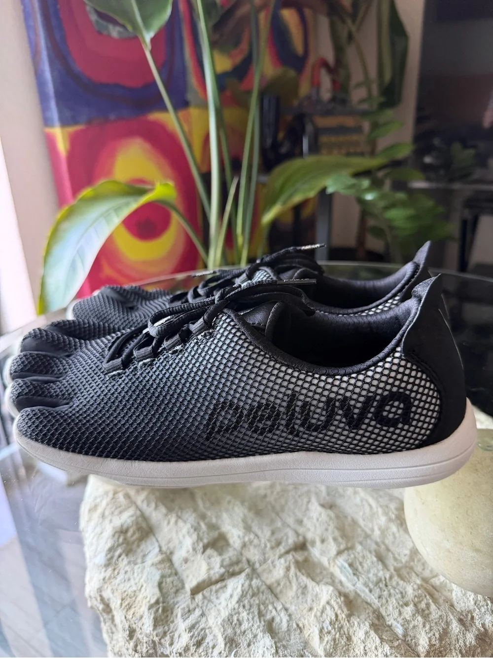 Peluva Strand Sport Mesh Men’s 10.5 Black White Five Toe Zero Drop Shoes